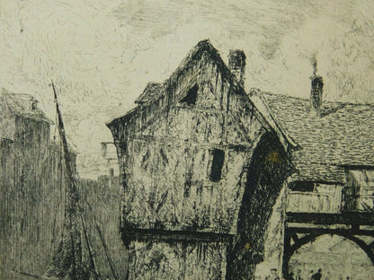 Paul Huet (Paris) Original Etching Pencil Signed Numbered Framed