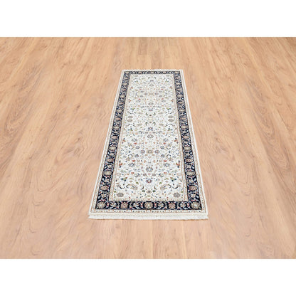 2'8"X8'3" Ivory Nain 250 Kpsi Wool Hand Knotted Runner Rug