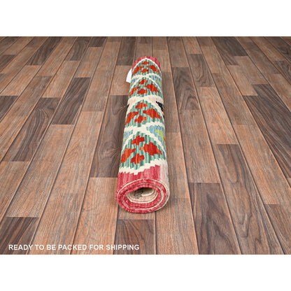 3'X8'6" Colorful Afghan Kilim 100% Wool Rug Flat Weave Hand Woven Runner