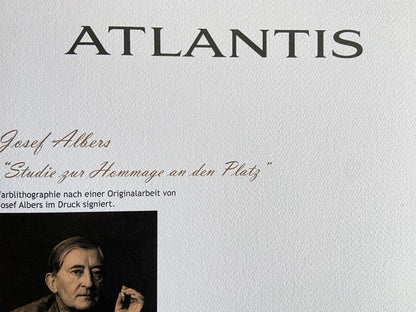 Josef Albers Lithograph Coa Signed Op Numbered By Hand Stamped