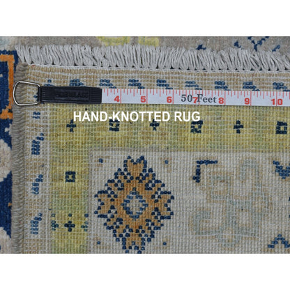 3'3"X5' Colorful Gray Fusion Kazak Pure Wool Hand Knotted Oriental Rug