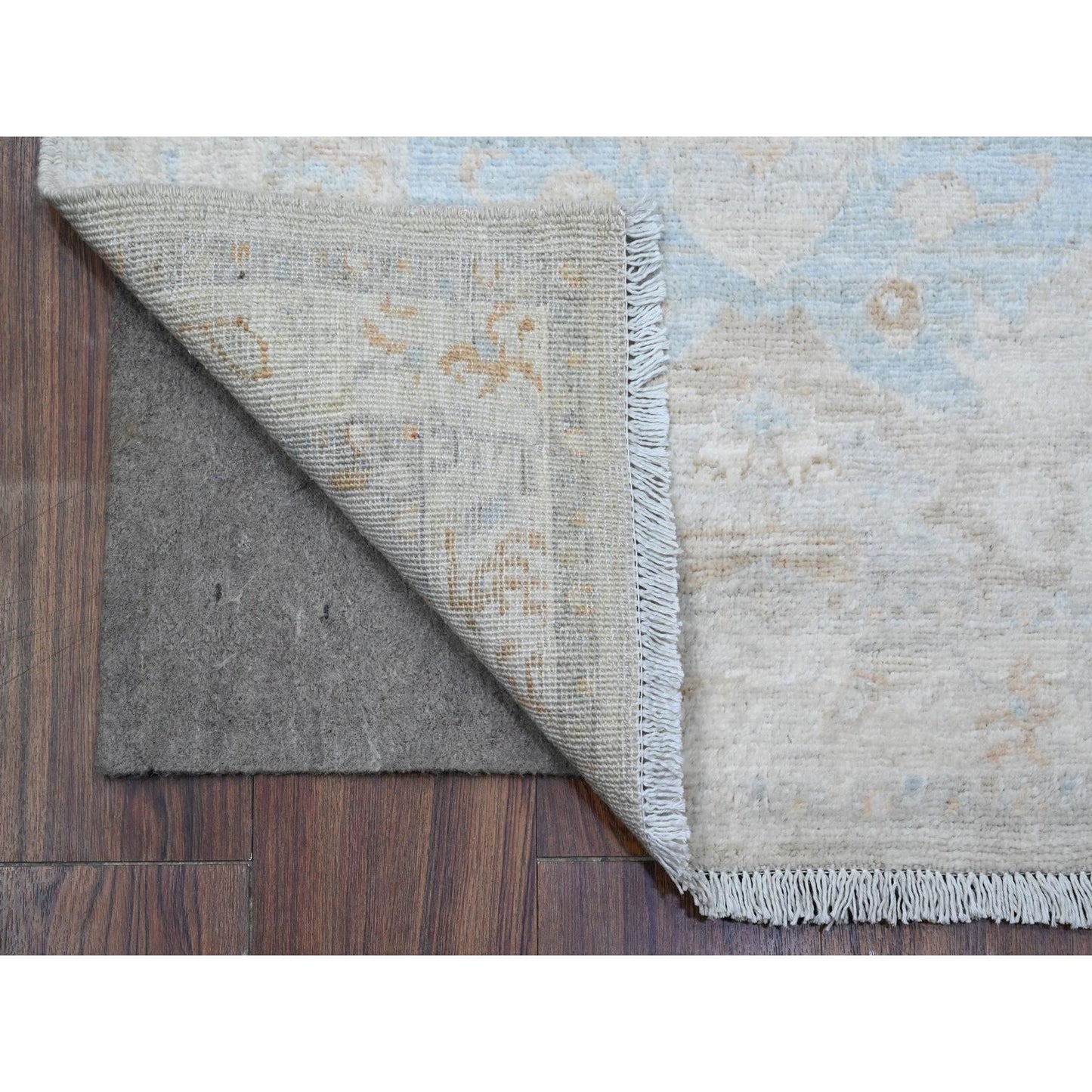 2'6"X18'10" Gray All Over Geometric Leaf Design Xl Runner Oriental Rug