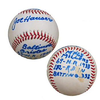 Joe Hauser Autographed Official American League Stat Baseball