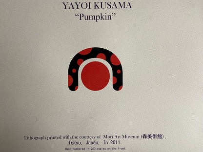 Yayoi Kusama, Lithograph Coa Original Certified Hand-Numbered