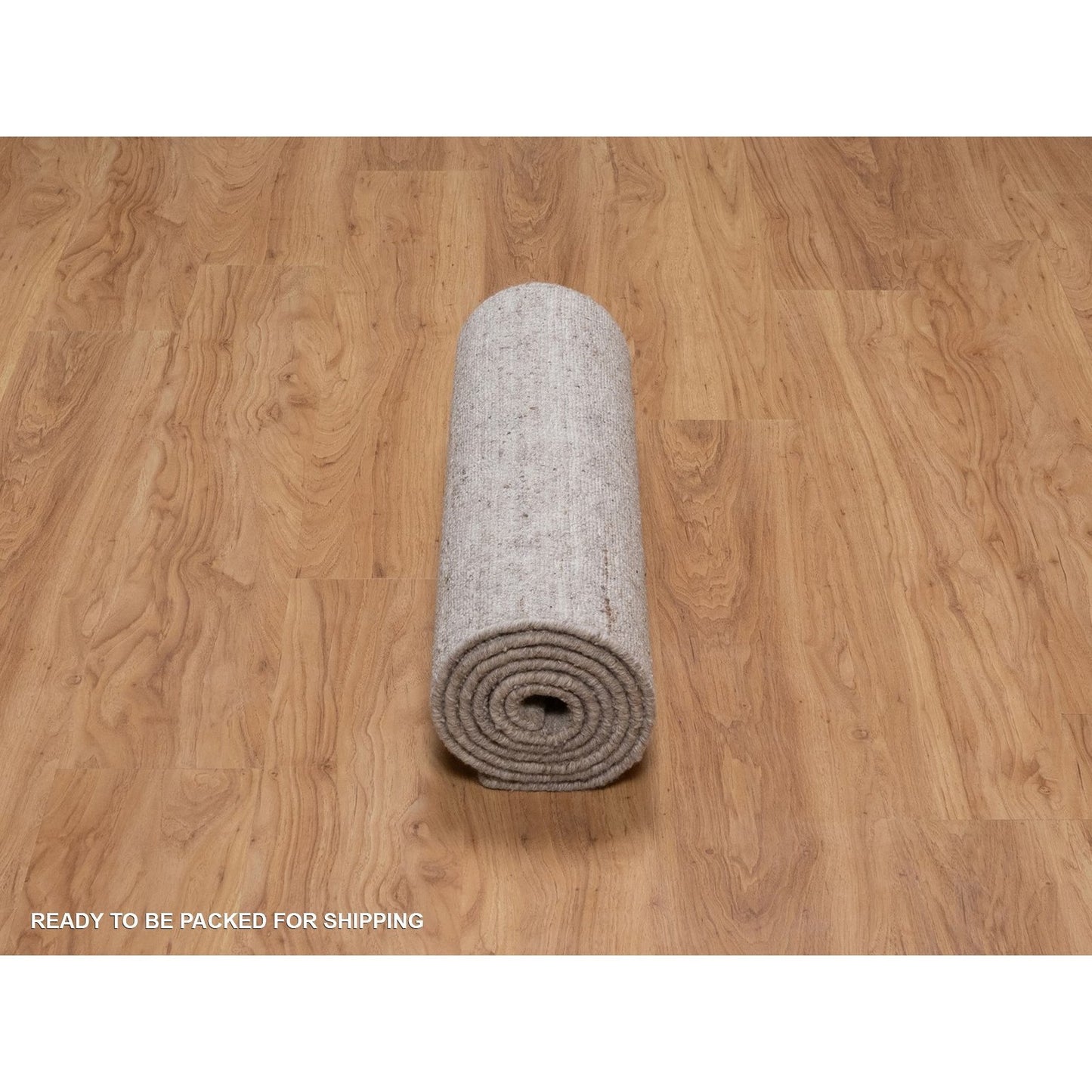 2'6"X8' Brown Natural Wool Salt And Pepper Effect Hand Loomed Runner Rug
