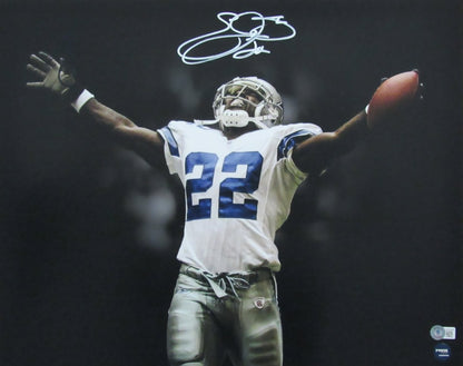 Emmitt Smith Hof Autographed 16X20 Photo Dallas Cowboys Beckett 200788