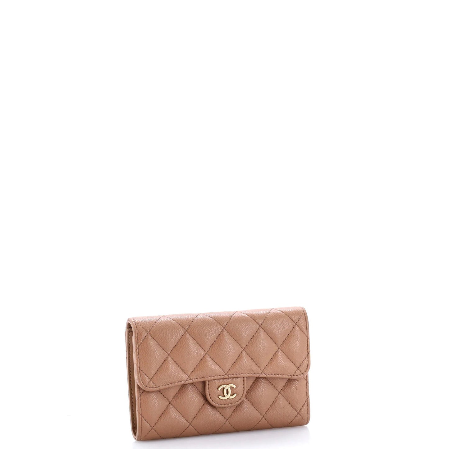 Chanel Trifold Classic Flap Wallet Quilted Caviar Medium