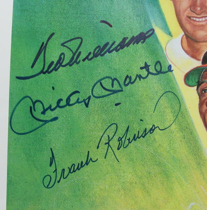 500 Home Run Club Signed By 11 Poster Mantle Williams Mays + Psa/Dna 201597