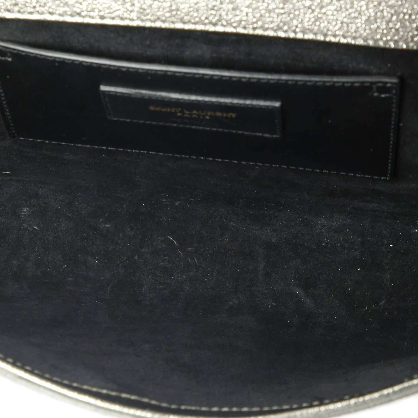 Saint Laurent Classic Monogram Crossbody Bag Metallic Leather Medium