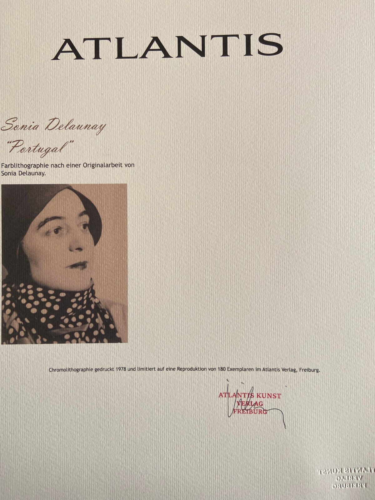 Sonia Delaunay Lithograph, Coa Signed Op Numbered Certified