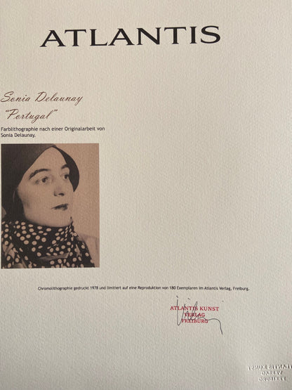 Sonia Delaunay Lithograph, Coa Signed Op Numbered Certified