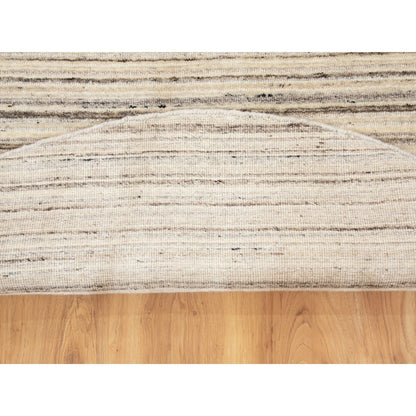 6'X6' Beige Hand Loomed Organic Wool Modern Round Oriental Rug