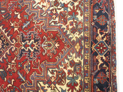 8X11 Ft Handmade Vintage Oriental Rug Red Floral