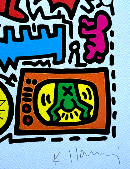 Keith Haring Lithograph Certified Coa "Pop Shop Tokyo" Signed Numbered By Hand