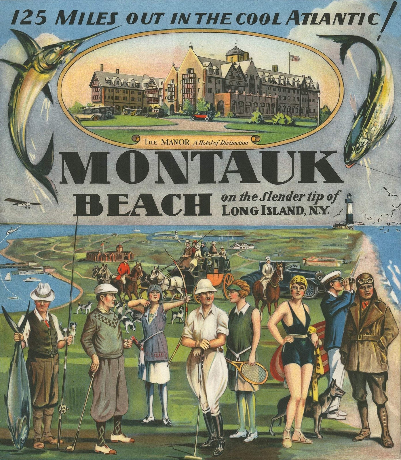 John Jr. Held Montauk Beach " Offset Lithograph