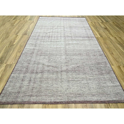 9'X12' Red & White Oxidized Grass Design Wool Hand Knotted Oriental Rug