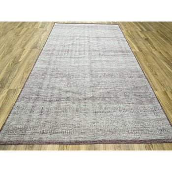 9'X12' Red & White Oxidized Grass Design Wool Hand Knotted Oriental Rug