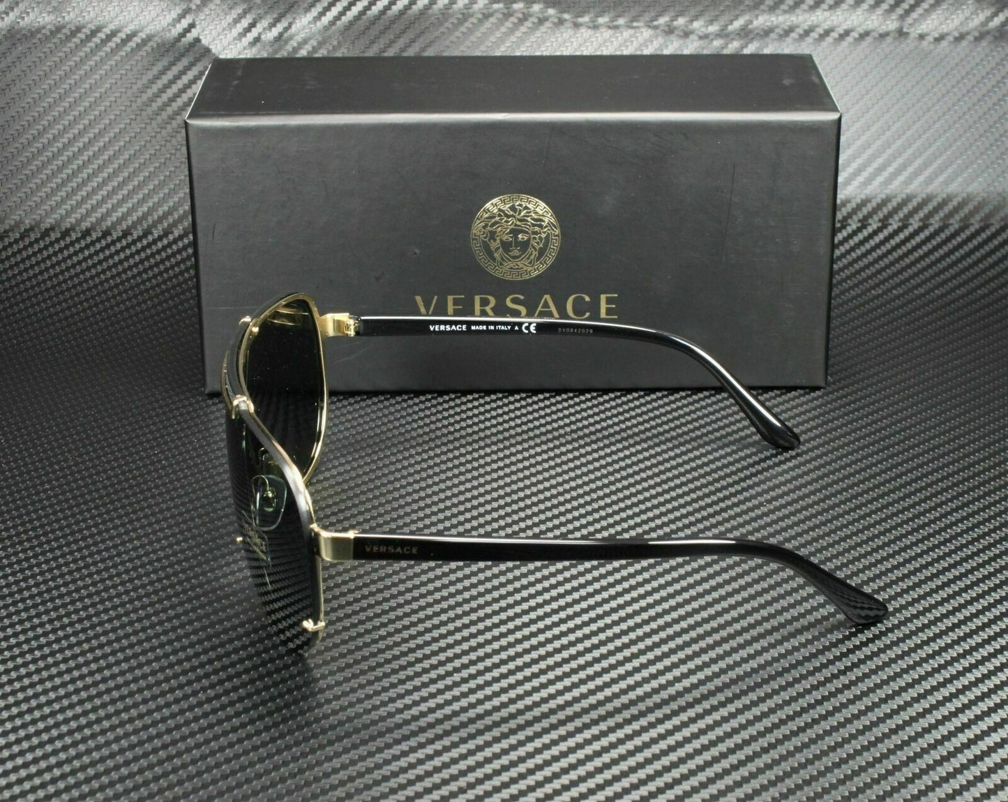 VERSACE VE2140 100287 Black Dark Grey Men's Sunglasses 40 mm