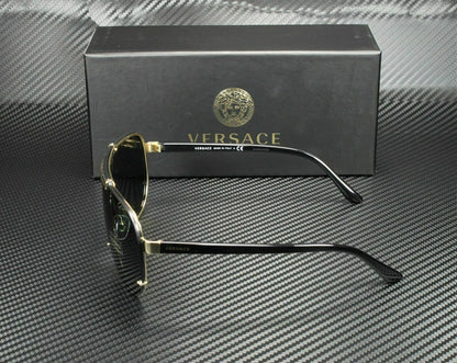 VERSACE VE2140 100287 Black Dark Grey Men's Sunglasses 40 mm