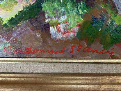 Louis Berthomm Saint-Andr Oil Painting "Ivy-Covered Tree" French Landscape 25F