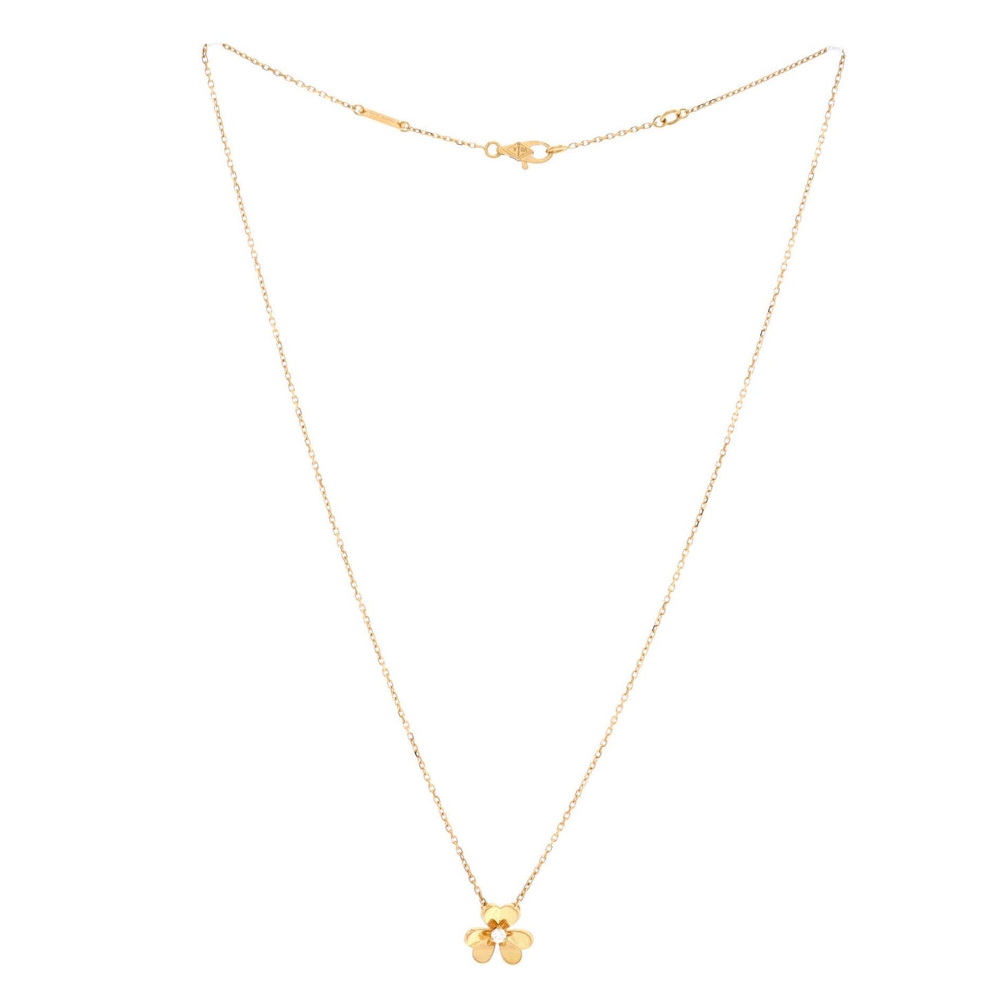 Van Cleef & Arpels Frivole Pendant Necklace 18K Yellow Gold And Diamond Mini