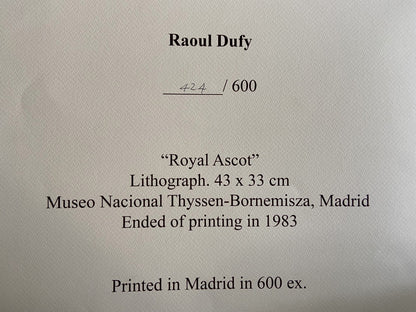 Raoul Dufy Lithograph Coa Museum Numbered By Hand Limited Signed Museum