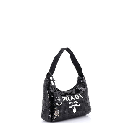 Mini Prada Re-Edition 2000 Hobo Sequins