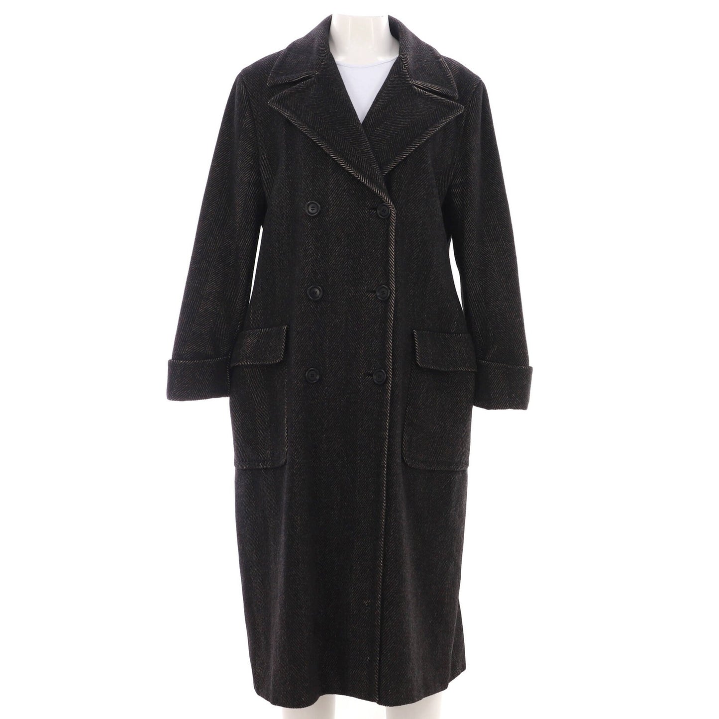 Max Mara Women'S Two Pocket Double Breasted Coat Alpaca Blend