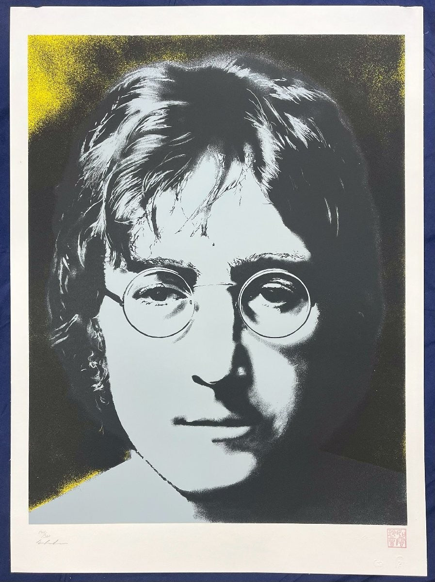 John Lennon Photographic Portrait Silkscreen 174/300 Signed By Yoko Ono W Mark
