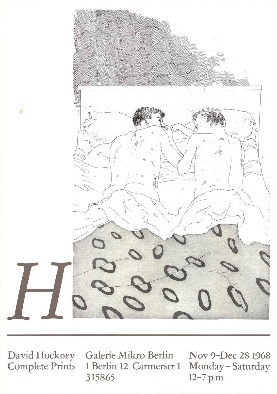 David Hockney Two Boys Aged 23 Or 24 " Poster Pop Art White, Gray