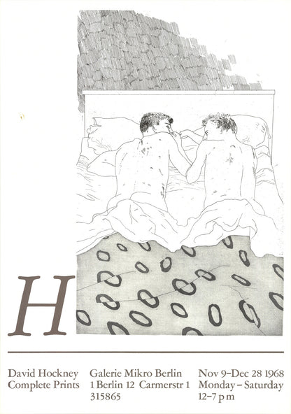David Hockney Two Boys Aged 23 Or 24 " Poster Pop Art White, Gray