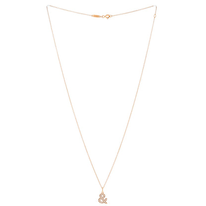Tiffany & Co. Ampersand Pendant Necklace 18K Rose Gold With Diamonds