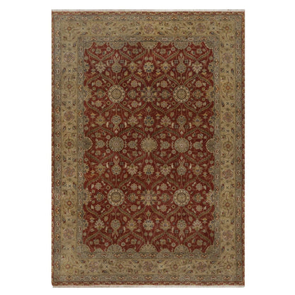 5'6"x7'9" Red Hereke with All Over Design 300 KPSI Wool & Silk Hand Knotted
