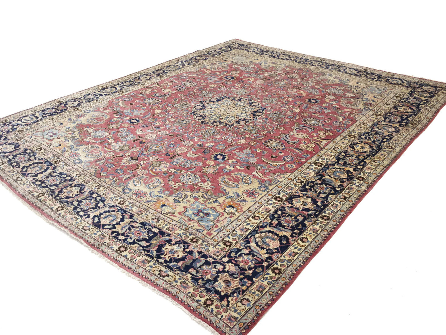 Handmade Semi-Antique Traditional Rug 9'8x12'5 ft Muted Colors