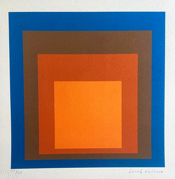 Josef Albers Lithograph Coa Hand Numbered Signed Op Stamped