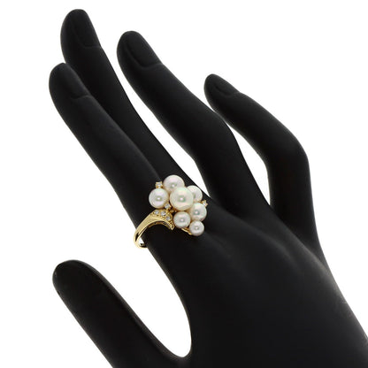 Gold MIKIMOTO Pearl Diamond Ring K18 Yellow