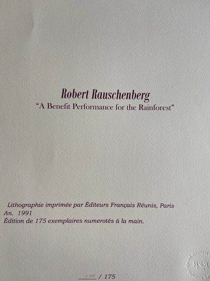 Robert Rauschenberg Lithograph Coa Numbered Certified Stamp