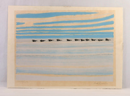 Andre Brasilier Signed Original Lithograph On Japanese Paper- Horses Framed