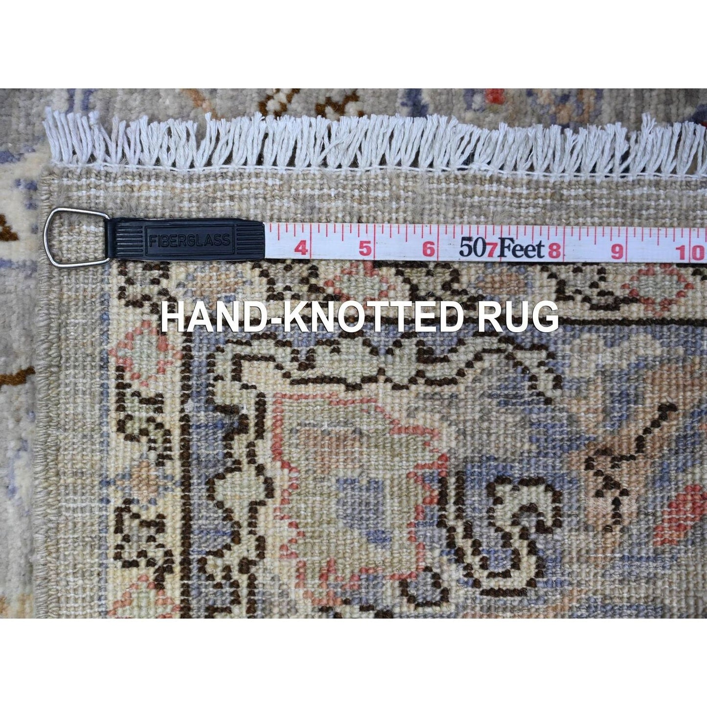 3'10"X9'10" Gray Bidjar Garus Design Soft Wool Hand Knotted Rug