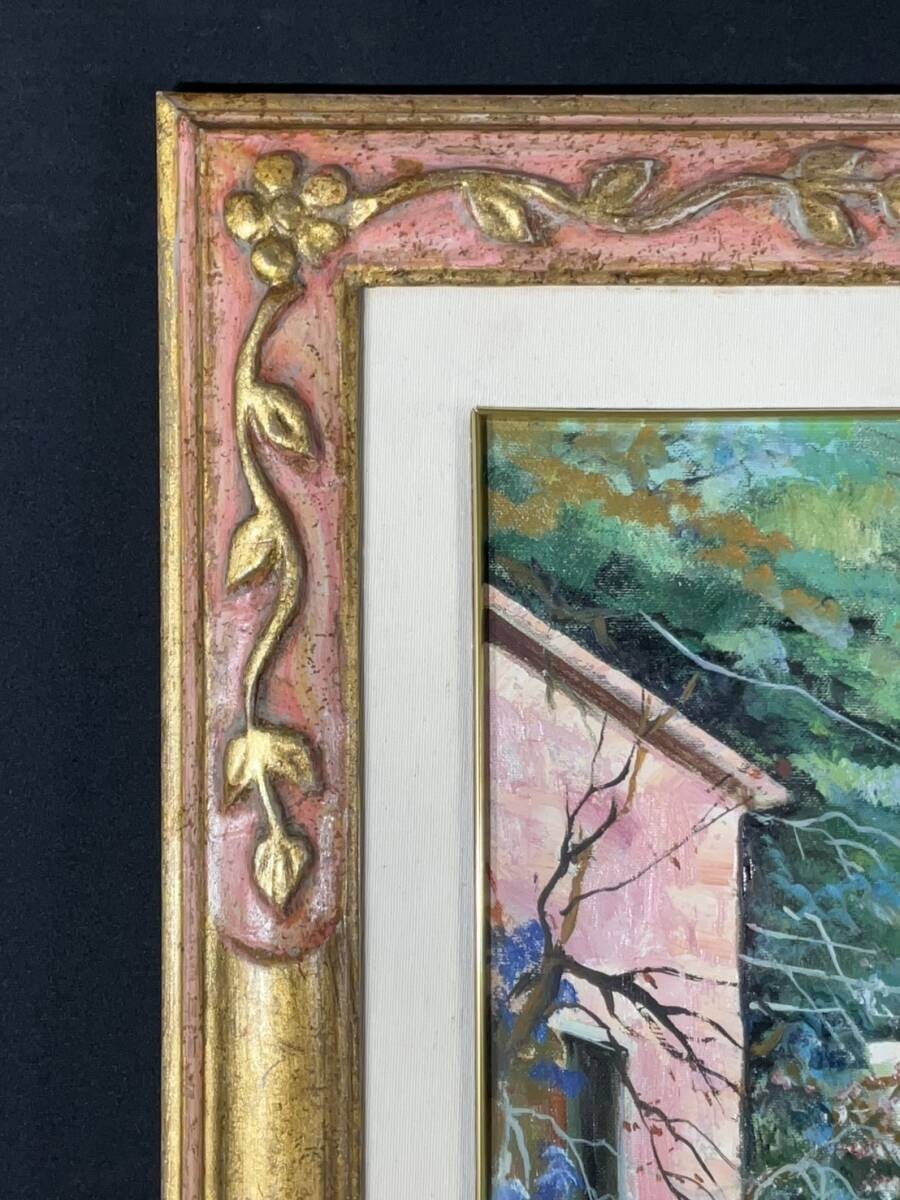 Large Framed Oil Painting Garden Flower Sanzone Signed Italian Landscape