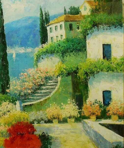 Robin Scott Original Oil Painting On Canvas Mediterranean Landscape Signed F20