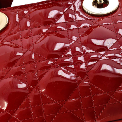 Christian Dior Lady Dior Chain Bag Cannage Quilt Patent Mini