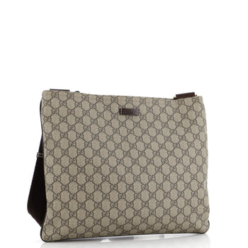 Gucci Zip Top Messenger Bag Gg Coated Canvas Large