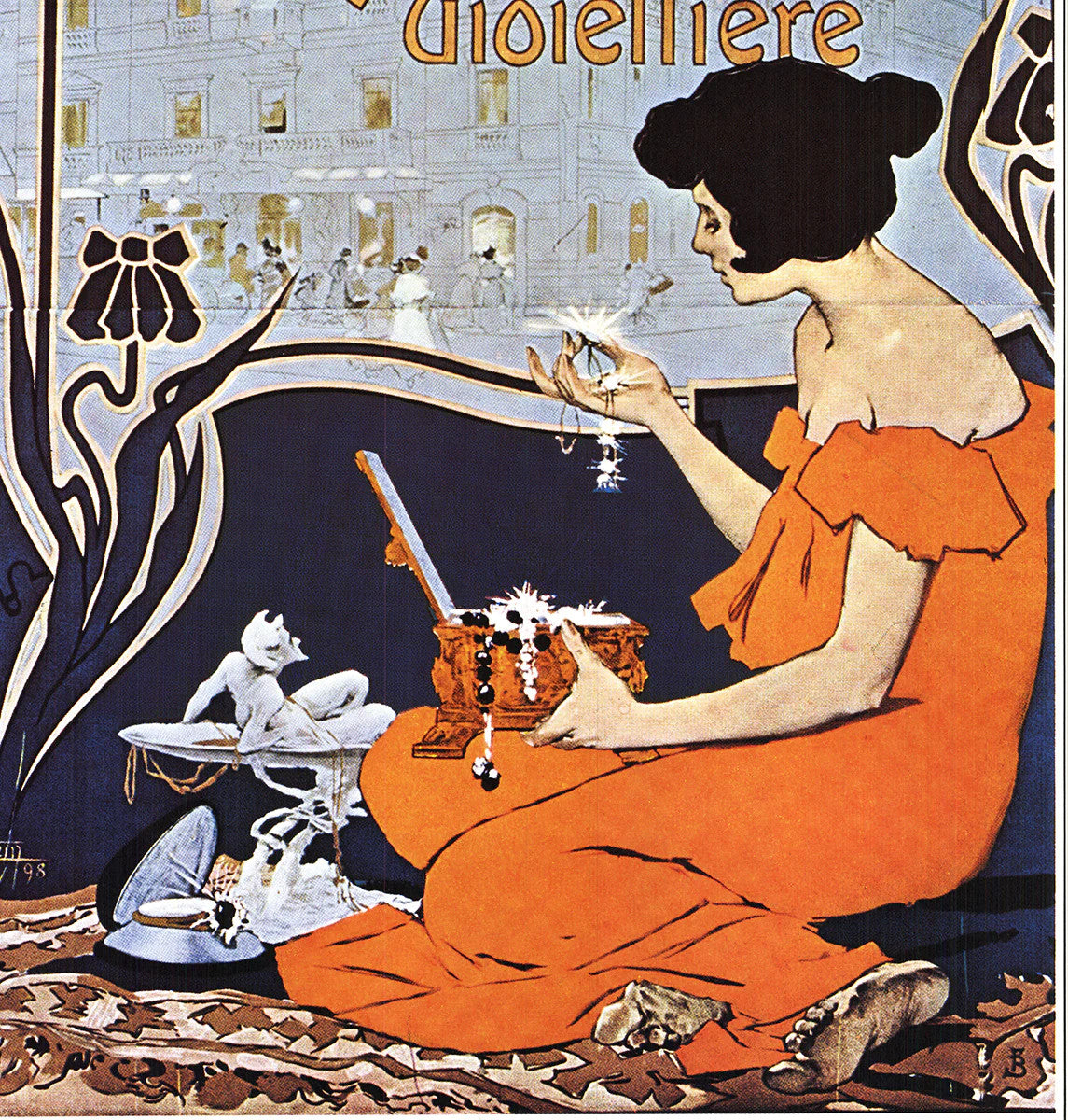 Adolfo Hohenstein A. Calderoni Gioielliere " Offset Lithograph V