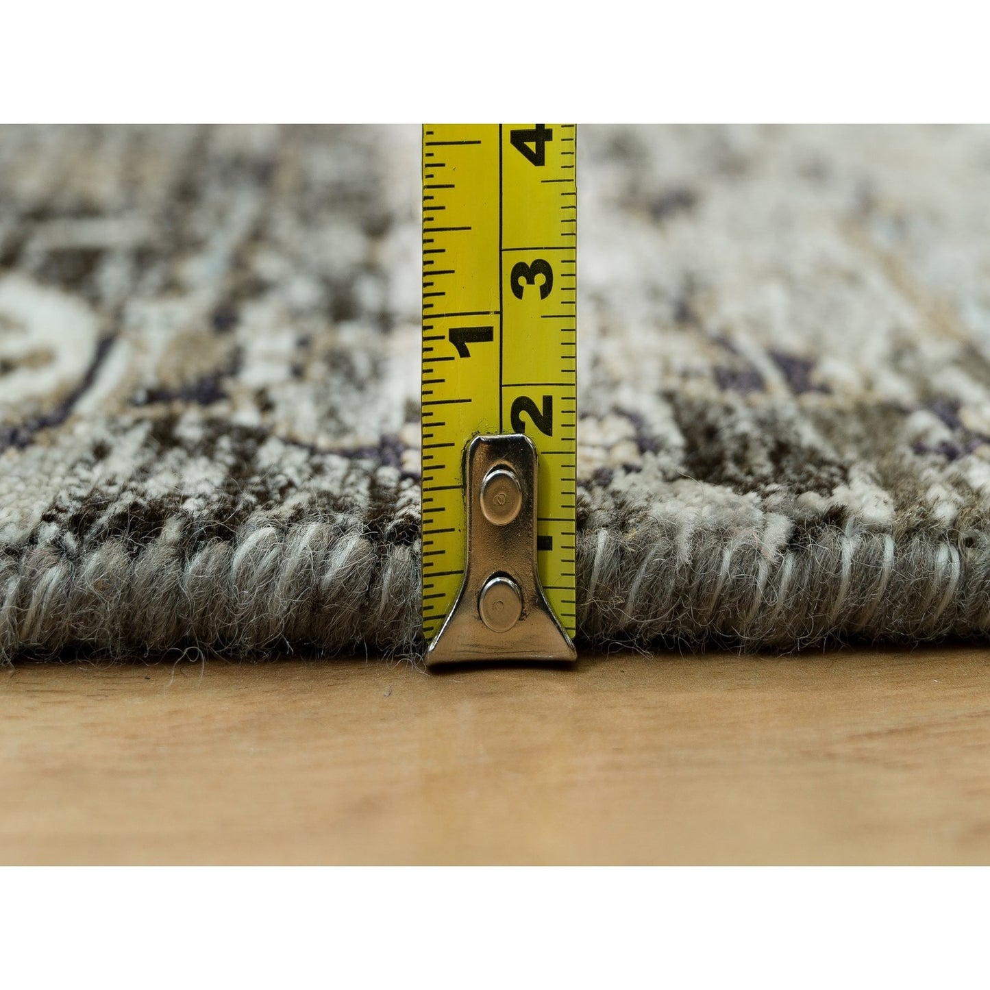 Rug 2'8"x23'10" Gray Transitional Hand Knotted Silk and Wool XL Runner