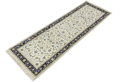 Handmade Indo-Nain Oriental Runner Rug Floral Design Hallway Carpet 2'8X8'1 ft