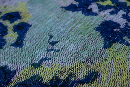 Overdyed Blue Antique Handmade Oriental Rug Distressed Carpet Decor 10X14 ft