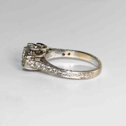 14K White Gold Ladies Three-Stone Diamond Ring