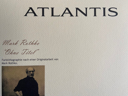 Mark Rothko Lithograph Coa Signed Numbered Limited 180 Ex Stamp