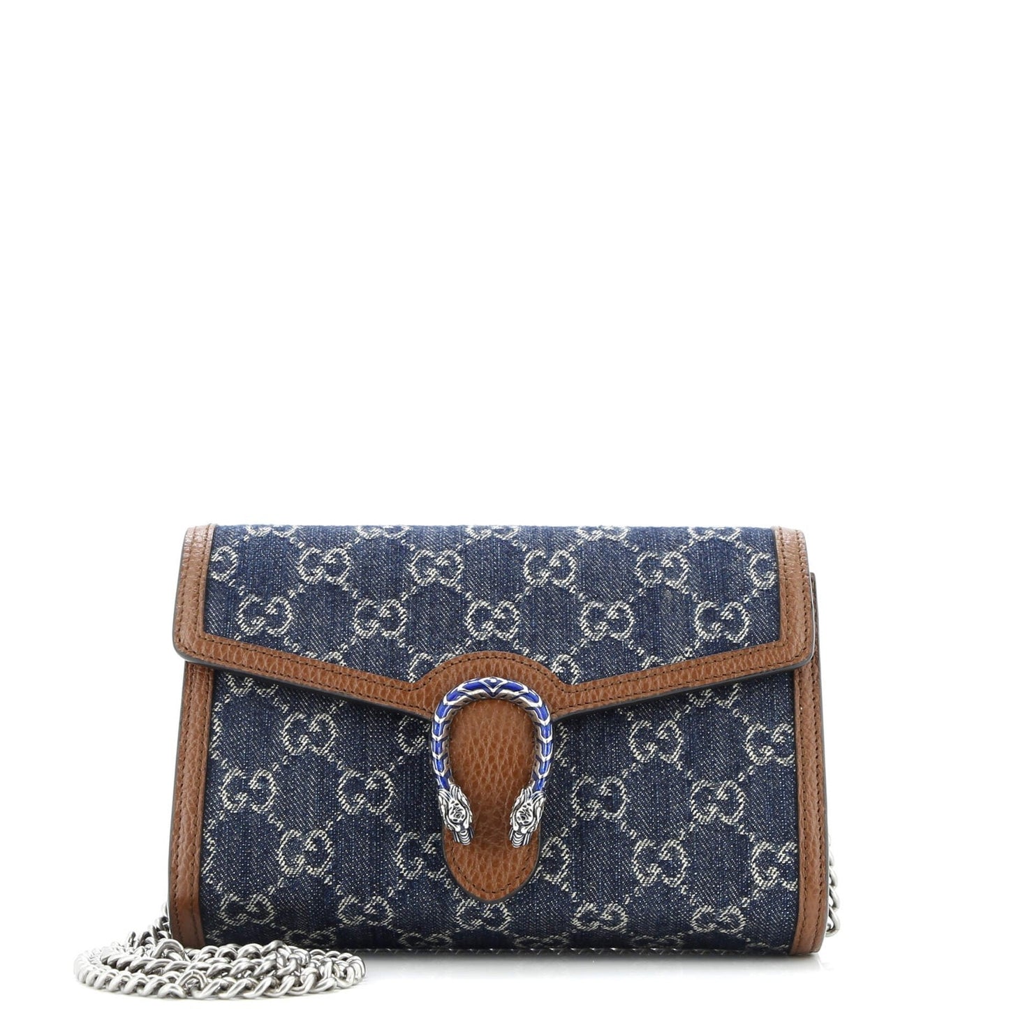 Gucci Dionysus Chain Wallet Gg Denim Small